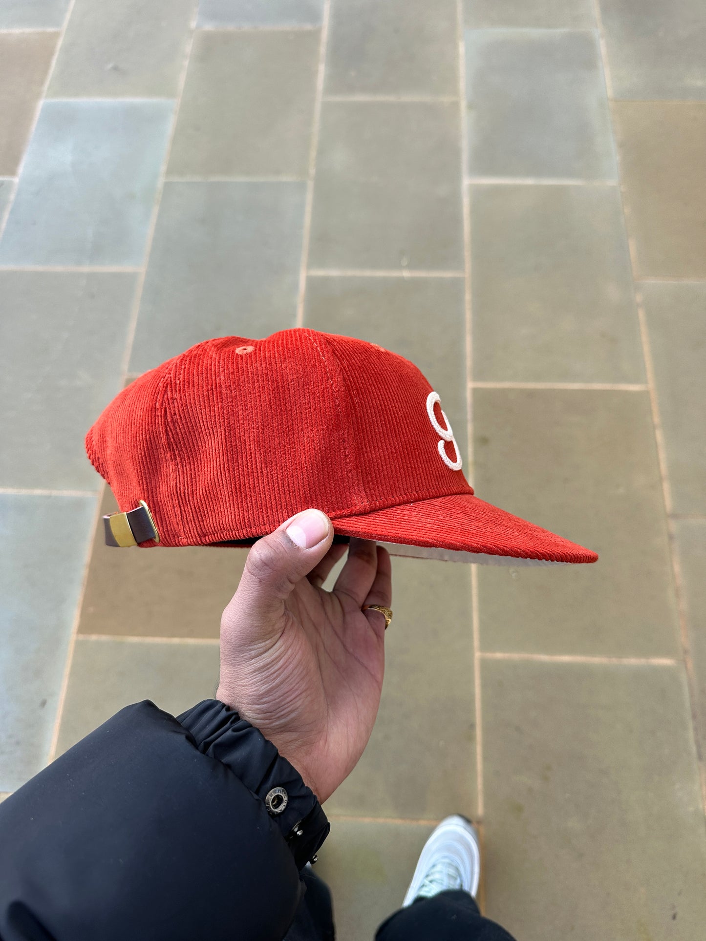 Corduroy cap.  Burnt Orange’