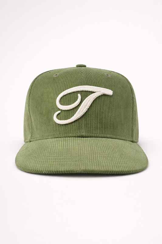 Corduroy cap.  Olive oil’